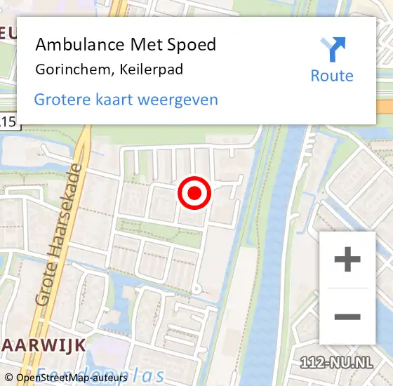 Locatie op kaart van de 112 melding: Ambulance Met Spoed Naar Gorinchem, Keilerpad op 4 juli 2018 14:37