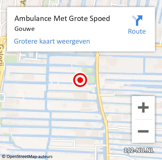 Locatie op kaart van de 112 melding: Ambulance Met Grote Spoed Naar Gouwe op 4 juli 2018 14:53
