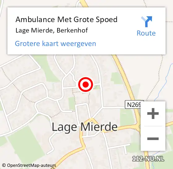 Locatie op kaart van de 112 melding: Ambulance Met Grote Spoed Naar Lage Mierde, Berkenhof op 1 maart 2014 19:40