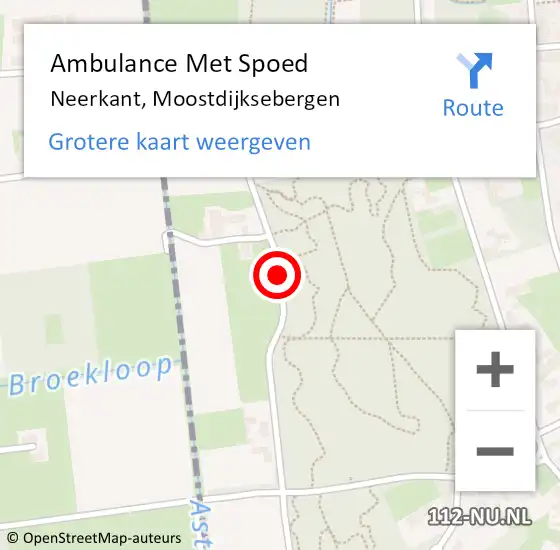 Locatie op kaart van de 112 melding: Ambulance Met Spoed Naar Neerkant, Moostdijksebergen op 4 juli 2018 15:17