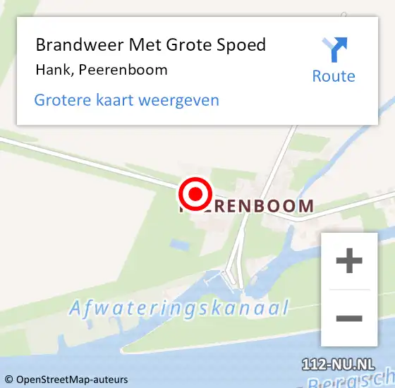 Locatie op kaart van de 112 melding: Brandweer Met Grote Spoed Naar Hank, Peerenboom op 4 juli 2018 15:38