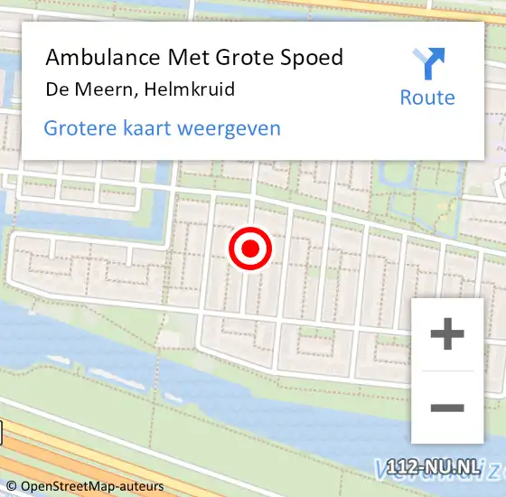 Locatie op kaart van de 112 melding: Ambulance Met Grote Spoed Naar De Meern, Helmkruid op 4 juli 2018 15:42