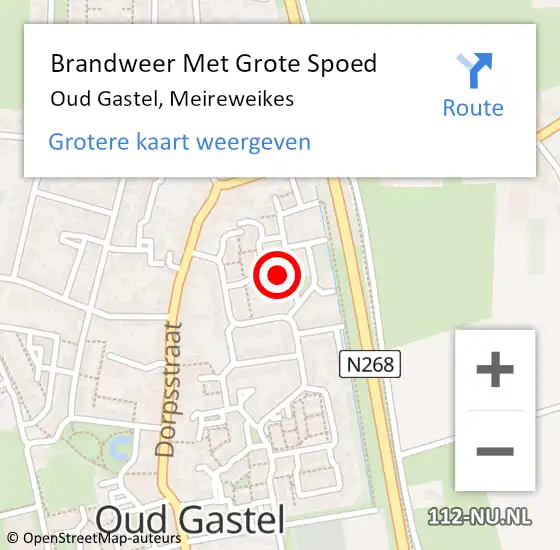 Locatie op kaart van de 112 melding: Brandweer Met Grote Spoed Naar Oud Gastel, Meireweikes op 4 juli 2018 15:50