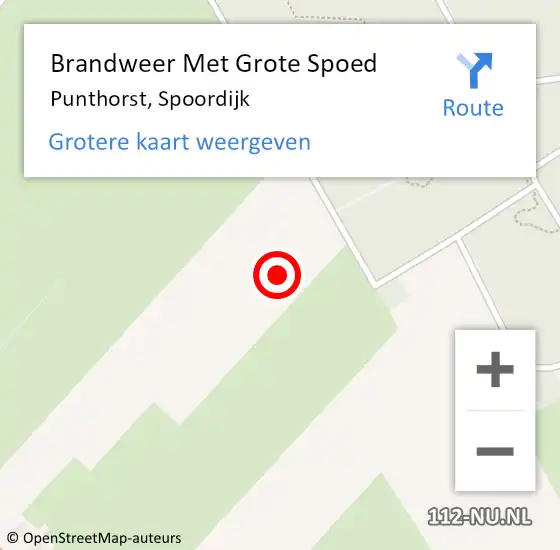 Locatie op kaart van de 112 melding: Brandweer Met Grote Spoed Naar Punthorst, Spoordijk op 4 juli 2018 16:46