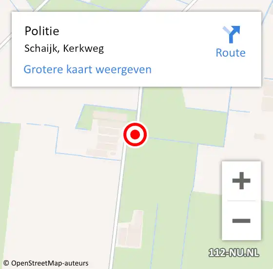 Locatie op kaart van de 112 melding: Politie Schaijk, Kerkweg op 4 juli 2018 17:39