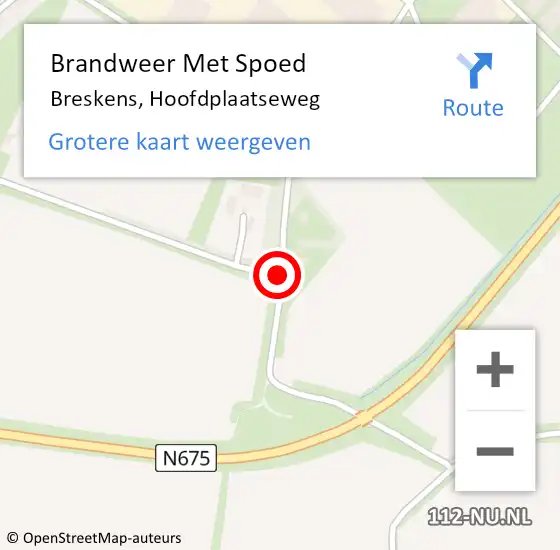 Locatie op kaart van de 112 melding: Brandweer Met Spoed Naar Breskens, Hoofdplaatseweg op 4 juli 2018 17:49