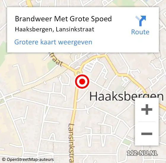 Locatie op kaart van de 112 melding: Brandweer Met Grote Spoed Naar Haaksbergen, Lansinkstraat op 1 maart 2014 20:25