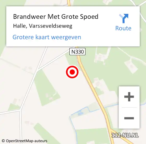 Locatie op kaart van de 112 melding: Brandweer Met Grote Spoed Naar Halle, Varsseveldseweg op 1 maart 2014 20:26