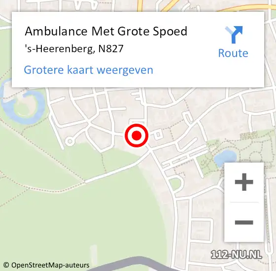 Locatie op kaart van de 112 melding: Ambulance Met Grote Spoed Naar 's-Heerenberg, N827 op 4 juli 2018 20:18