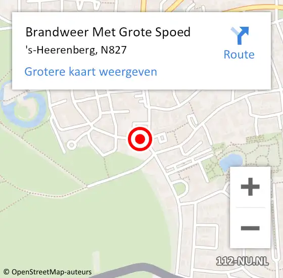 Locatie op kaart van de 112 melding: Brandweer Met Grote Spoed Naar 's-Heerenberg, N827 op 4 juli 2018 20:31