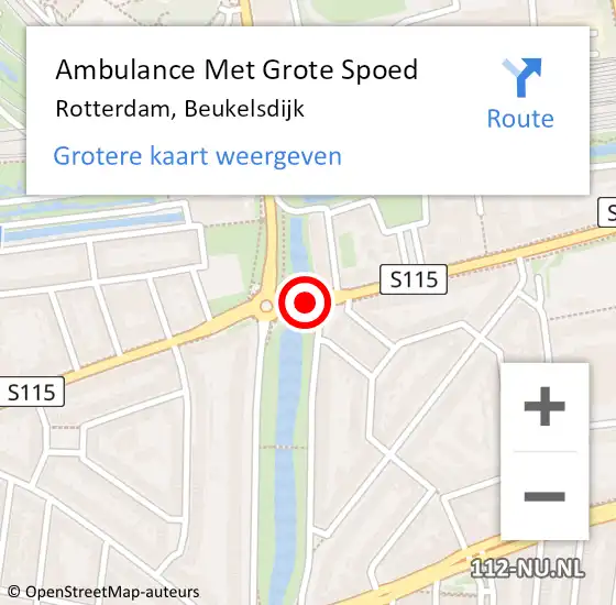 Locatie op kaart van de 112 melding: Ambulance Met Grote Spoed Naar Rotterdam, Beukelsdijk op 4 juli 2018 20:37