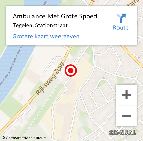 Locatie op kaart van de 112 melding: Ambulance Met Grote Spoed Naar Tegelen, Stationstraat op 1 maart 2014 20:35