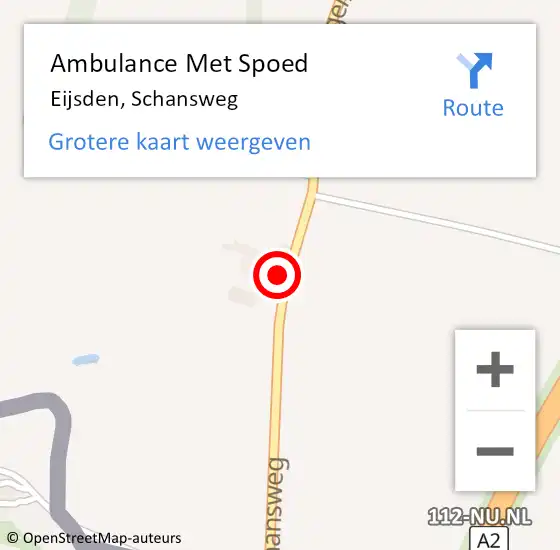 Locatie op kaart van de 112 melding: Ambulance Met Spoed Naar Eijsden, Schansweg op 1 maart 2014 20:36