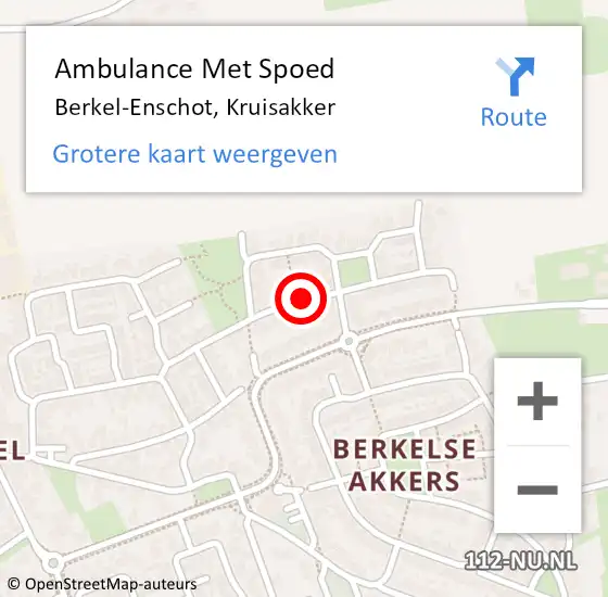 Locatie op kaart van de 112 melding: Ambulance Met Spoed Naar Berkel-Enschot, Kruisakker op 4 juli 2018 21:28