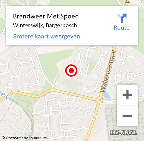 Locatie op kaart van de 112 melding: Brandweer Met Spoed Naar Winterswijk, Bargerbosch op 4 juli 2018 22:01