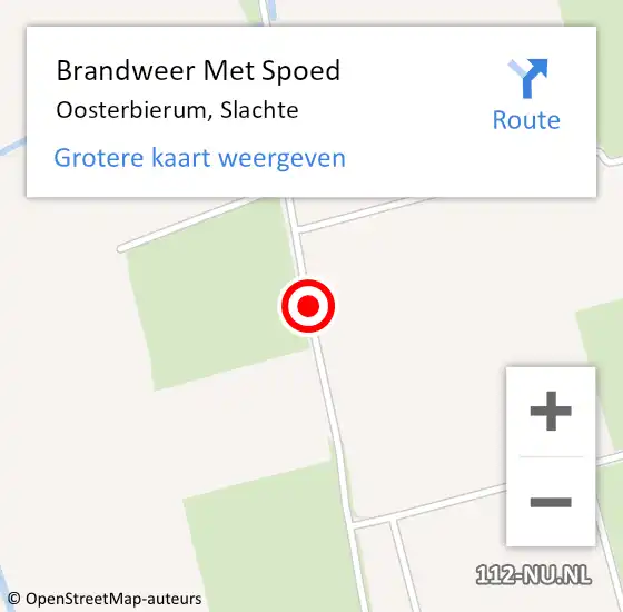 Locatie op kaart van de 112 melding: Brandweer Met Spoed Naar Oosterbierum, Slachte op 4 juli 2018 22:49