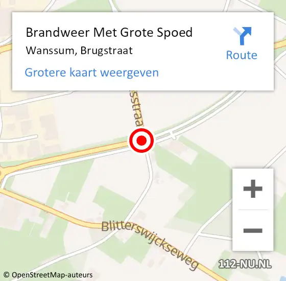 Locatie op kaart van de 112 melding: Brandweer Met Grote Spoed Naar Wanssum, Brugstraat op 5 juli 2018 03:07