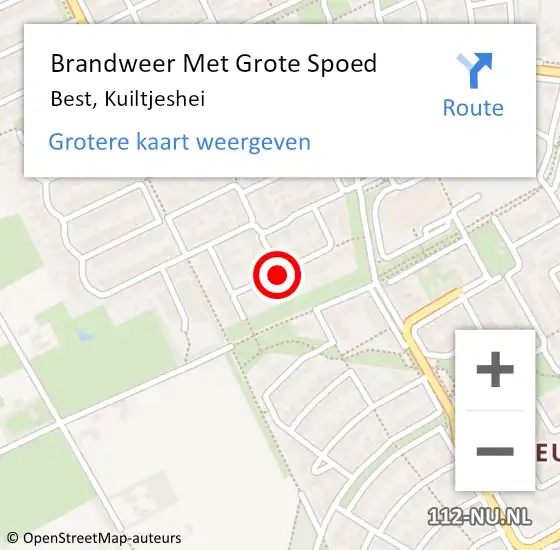 Locatie op kaart van de 112 melding: Brandweer Met Grote Spoed Naar Best, Kuiltjeshei op 5 juli 2018 04:32