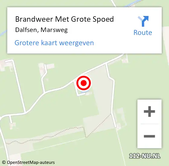 Locatie op kaart van de 112 melding: Brandweer Met Grote Spoed Naar Dalfsen, Marsweg op 1 maart 2014 21:07