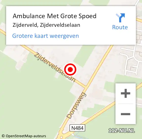 Locatie op kaart van de 112 melding: Ambulance Met Grote Spoed Naar Zijderveld, Zijderveldselaan op 5 juli 2018 07:29