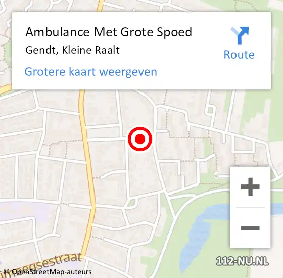 Locatie op kaart van de 112 melding: Ambulance Met Grote Spoed Naar Gendt, Kleine Raalt op 5 juli 2018 09:53