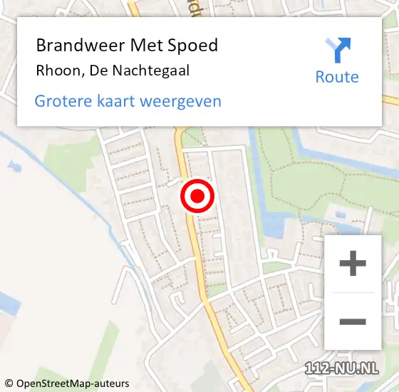 Locatie op kaart van de 112 melding: Brandweer Met Spoed Naar Rhoon, De Nachtegaal op 1 maart 2014 21:42