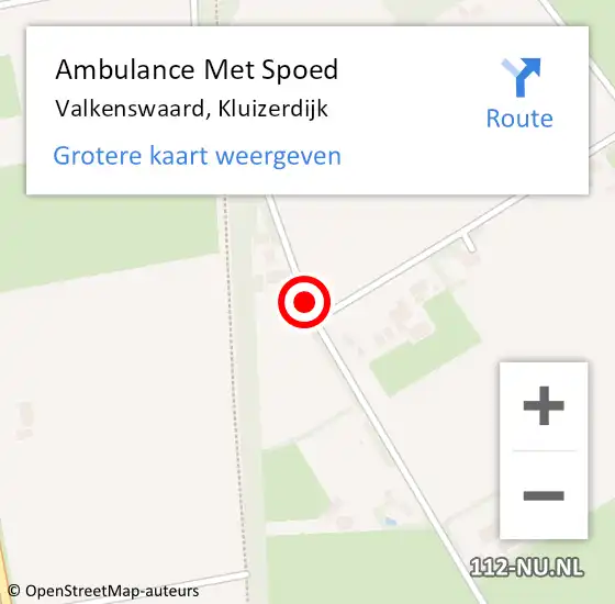 Locatie op kaart van de 112 melding: Ambulance Met Spoed Naar Valkenswaard, Kluizerdijk op 5 juli 2018 10:45