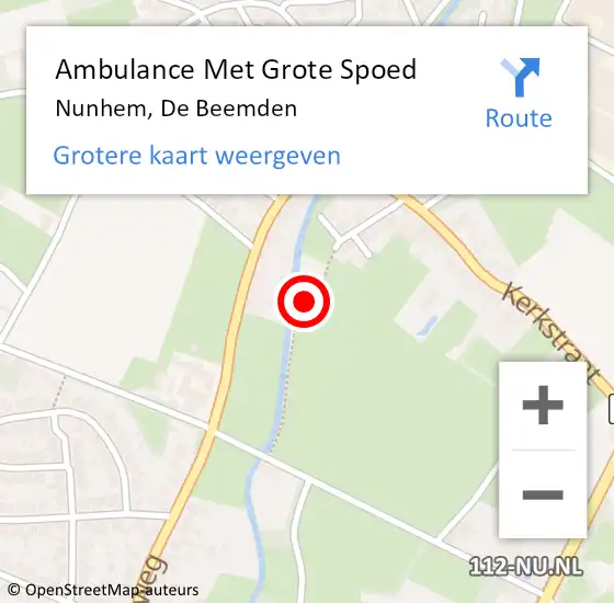Locatie op kaart van de 112 melding: Ambulance Met Grote Spoed Naar Nunhem, De Beemden op 5 juli 2018 11:02