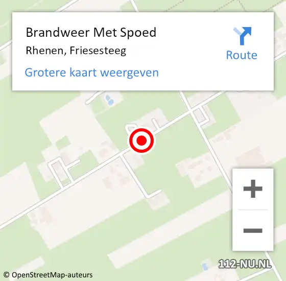Locatie op kaart van de 112 melding: Brandweer Met Spoed Naar Rhenen, Friesesteeg op 5 juli 2018 13:05