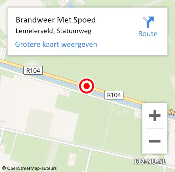 Locatie op kaart van de 112 melding: Brandweer Met Spoed Naar Lemelerveld, Statumweg op 5 juli 2018 13:07