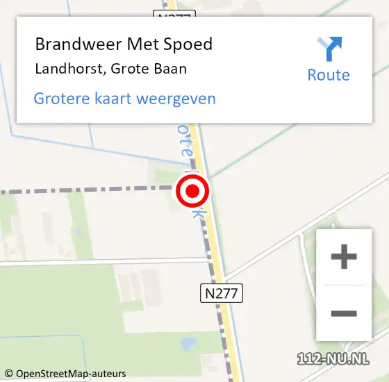 Locatie op kaart van de 112 melding: Brandweer Met Spoed Naar Landhorst, Grote Baan op 5 juli 2018 14:27