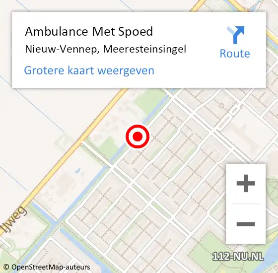 Locatie op kaart van de 112 melding: Ambulance Met Spoed Naar Nieuw-Vennep, Meeresteinsingel op 5 juli 2018 14:38