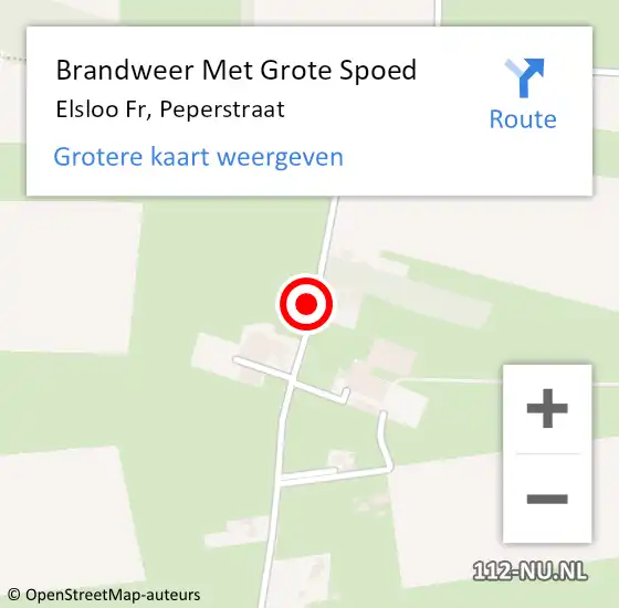 Locatie op kaart van de 112 melding: Brandweer Met Grote Spoed Naar Elsloo Fr, Peperstraat op 5 juli 2018 14:39