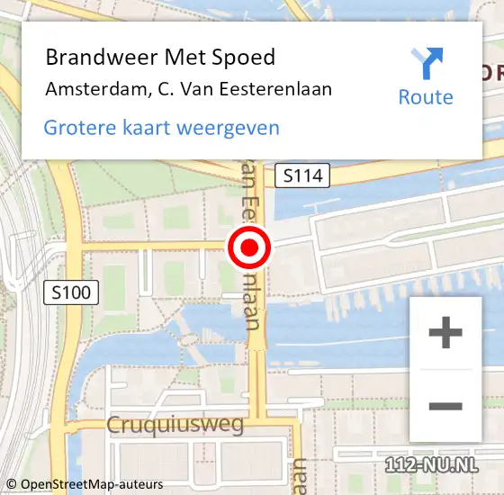 Locatie op kaart van de 112 melding: Brandweer Met Spoed Naar Amsterdam, C. Van Eesterenlaan op 5 juli 2018 15:49