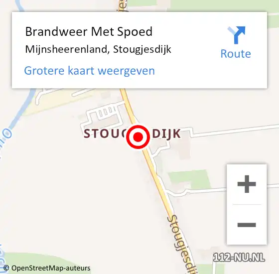 Locatie op kaart van de 112 melding: Brandweer Met Spoed Naar Mijnsheerenland, Stougjesdijk op 5 juli 2018 15:52