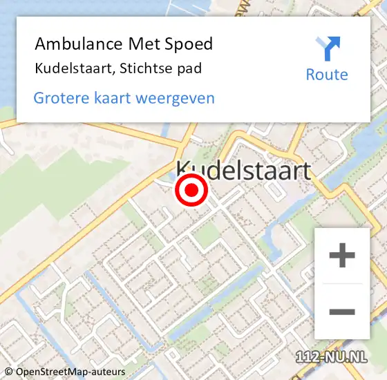 Locatie op kaart van de 112 melding: Ambulance Met Spoed Naar Kudelstaart, Stichtse pad op 5 juli 2018 15:53