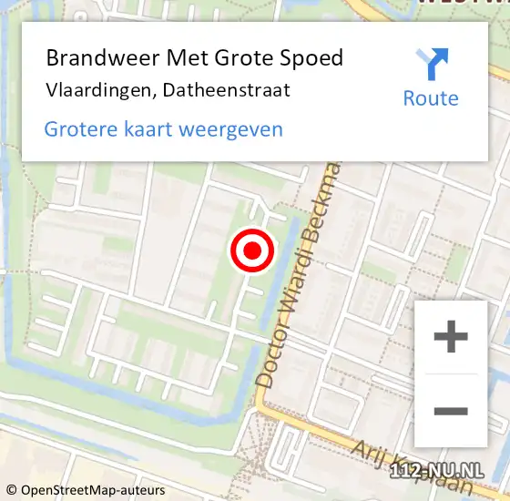 Locatie op kaart van de 112 melding: Brandweer Met Grote Spoed Naar Vlaardingen, Datheenstraat op 5 juli 2018 15:54