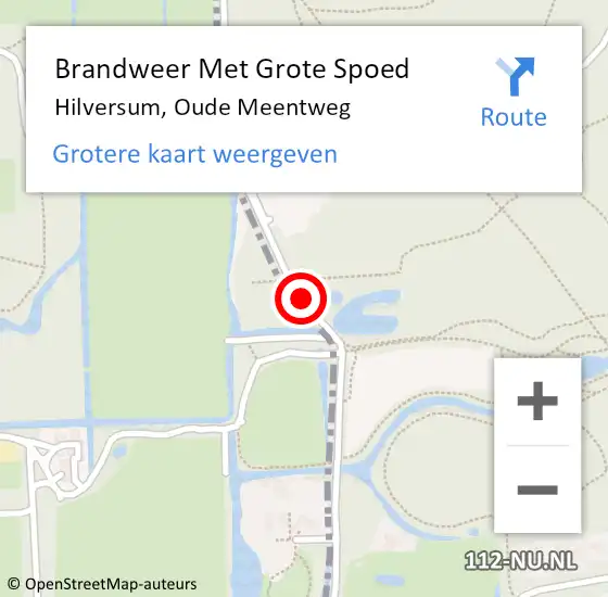 Locatie op kaart van de 112 melding: Brandweer Met Grote Spoed Naar Hilversum, Oude Meentweg op 5 juli 2018 16:06