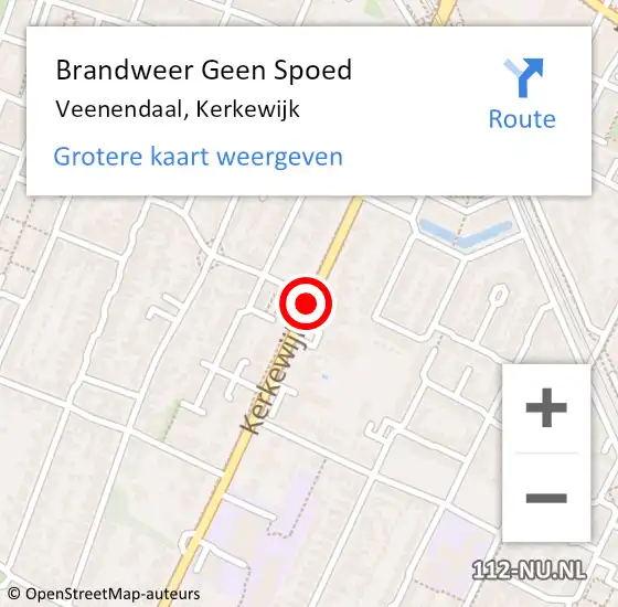 Locatie op kaart van de 112 melding: Brandweer Geen Spoed Naar Veenendaal, Kerkewijk op 5 juli 2018 16:23