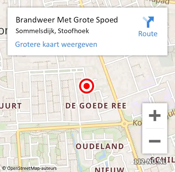 Locatie op kaart van de 112 melding: Brandweer Met Grote Spoed Naar Sommelsdijk, Stoofhoek op 5 juli 2018 17:34