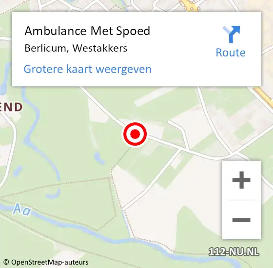 Locatie op kaart van de 112 melding: Ambulance Met Spoed Naar Berlicum, Westakkers op 5 juli 2018 17:40