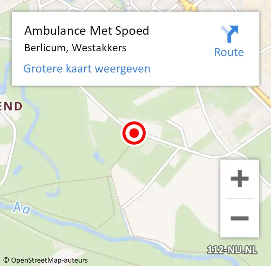 Locatie op kaart van de 112 melding: Ambulance Met Spoed Naar Berlicum, Westakkers op 5 juli 2018 17:42