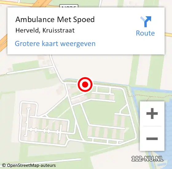 Locatie op kaart van de 112 melding: Ambulance Met Spoed Naar Herveld, Kruisstraat op 5 juli 2018 17:51