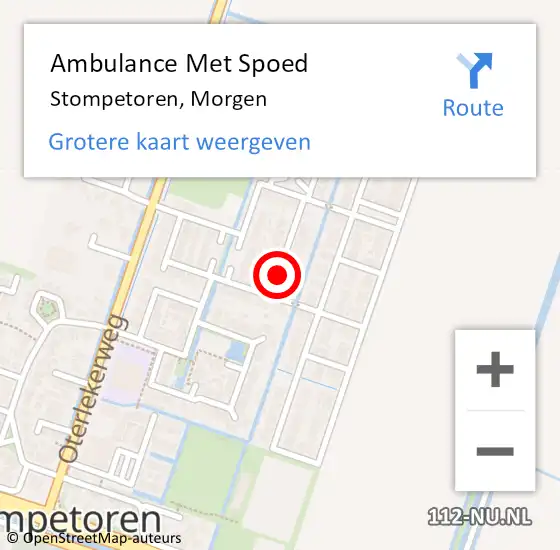 Locatie op kaart van de 112 melding: Ambulance Met Spoed Naar Stompetoren, Morgen op 5 juli 2018 17:56