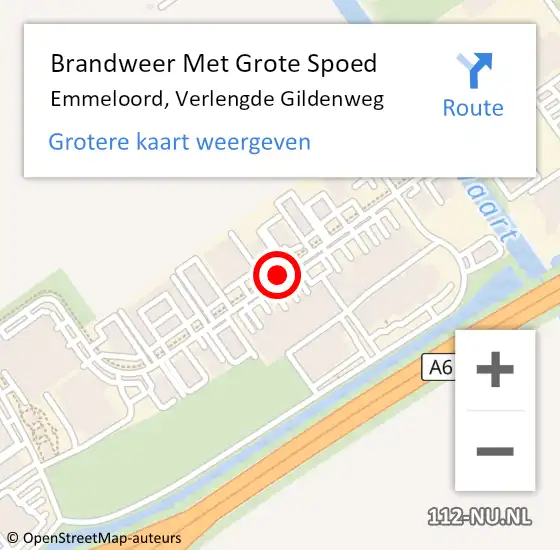 Locatie op kaart van de 112 melding: Brandweer Met Grote Spoed Naar Emmeloord, Verlengde Gildenweg op 5 juli 2018 19:48