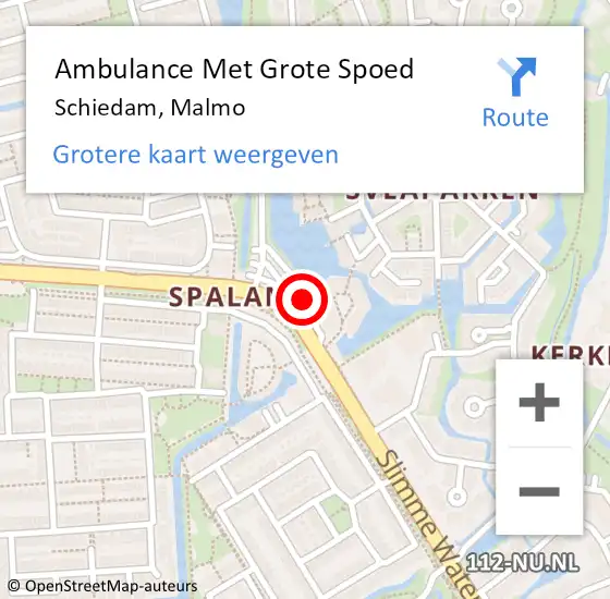 Locatie op kaart van de 112 melding: Ambulance Met Grote Spoed Naar Schiedam, Malmo op 5 juli 2018 20:26