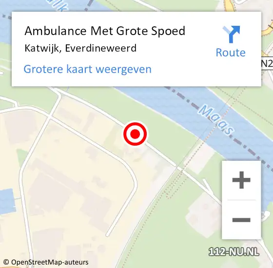 Locatie op kaart van de 112 melding: Ambulance Met Grote Spoed Naar Katwijk, Everdineweerd op 5 juli 2018 21:44