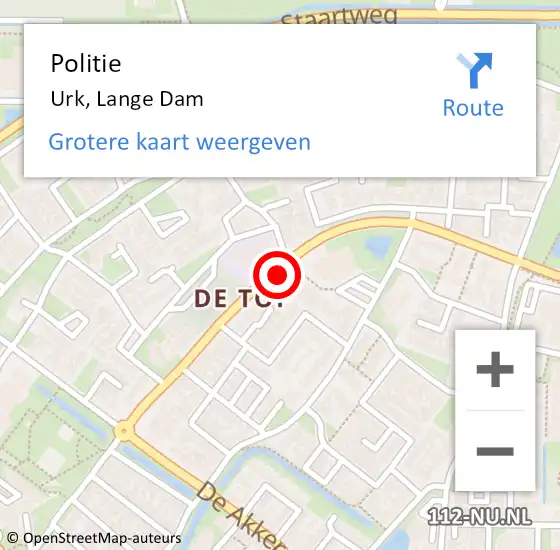 Locatie op kaart van de 112 melding: Politie Urk, Lange Dam op 5 juli 2018 21:49