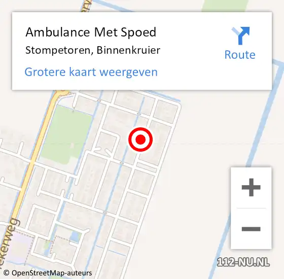 Locatie op kaart van de 112 melding: Ambulance Met Spoed Naar Stompetoren, Binnenkruier op 5 juli 2018 22:31