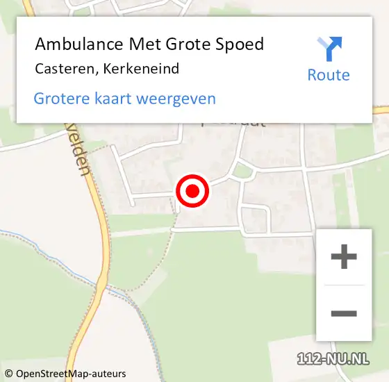 Locatie op kaart van de 112 melding: Ambulance Met Grote Spoed Naar Casteren, Kerkeneind op 5 juli 2018 22:35